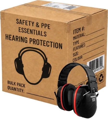 Carton of 10 Packs Maxisafe Red Headband Earmuff 32dB Class 5