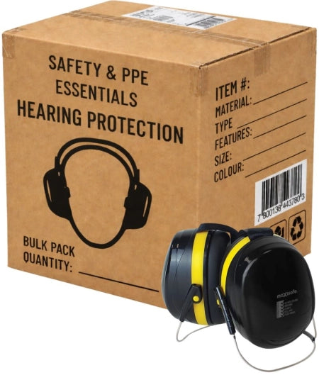 Carton of 20 Maxisafe Class 5 Yellow Neck Style Earmuff Hearing Protection