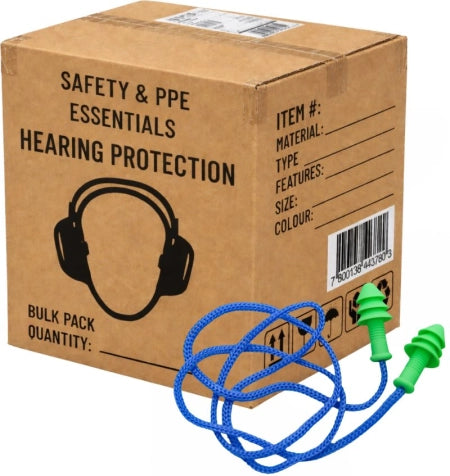 Carton of MaxiPlug Washable Reusable Corded Earplugs 24dB Class 4
