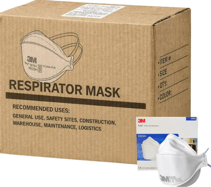 Carton of 12 3M Aura 9320A+ P2 N95 Respirator Face Mask