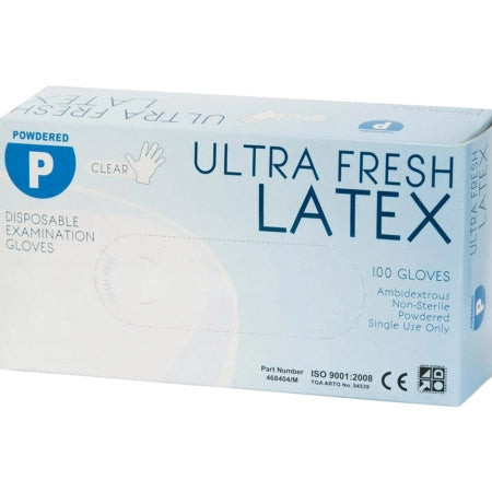 Carton of 1000 pcs Ultra Fresh Clear Clear Gloves Premium Weight Powdered - Small