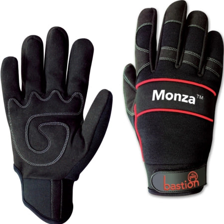 Bastion Monza Mechanics Gloves Black Synthetic Leather - Small (Size 8)