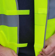 Safety Hi Vis Vest Day/Night H Pattern Yellow One Size Fits All Adjustable Velcro