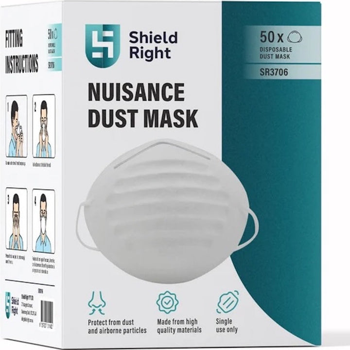 Pack of 50 Shield Right Disposable Nuisance Dust Mask