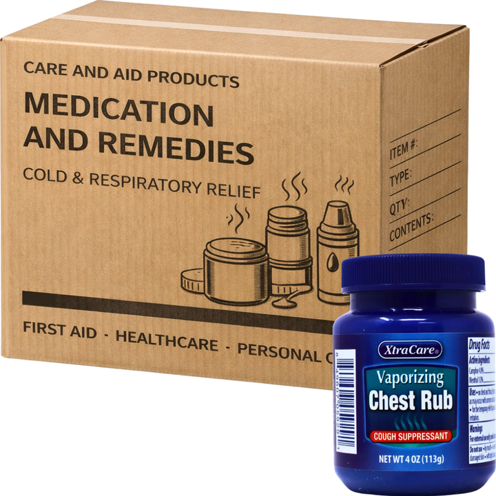 Carton of 24 XtraCare Vaporizing Chest Rub 113g