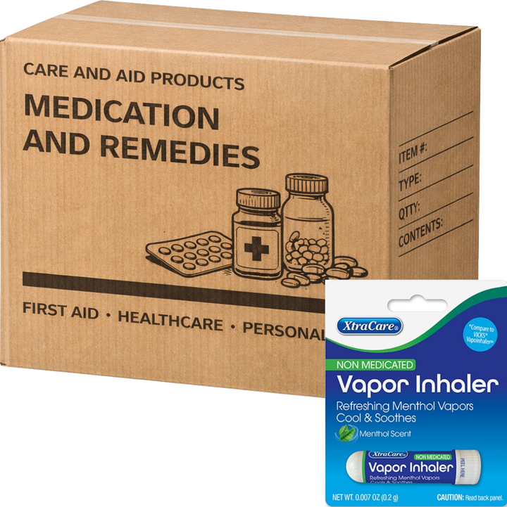Carton of 24 Xtracare Vapor Inhaler - Menthol Scent Refreshing Menthol Vapors Non Medicated 0.2g