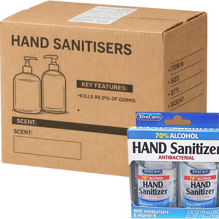 Carton of 24 Xtracare Hand Sanitiser 59ml Moisturize with Vitamin E