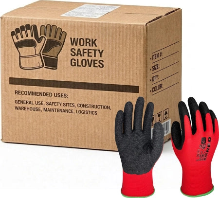 YSF Nexus RED Durable Gloves High Grip Crinkle Latex Coating