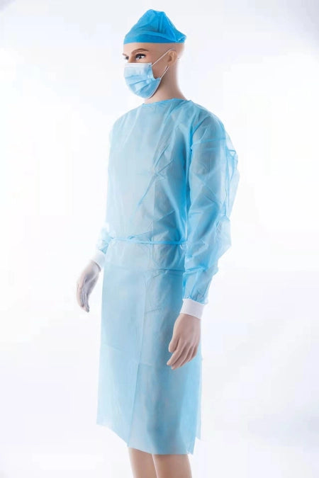Shield Right Blue ISO Gown Knitted Cuff Velcro Closure Level 2 - UNI (S, M, L)