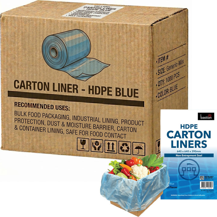 Carton of 500 Packs Bastion HDPE Carton Liners Blue 640x640x390m