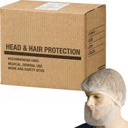 Carton of 1000 White Polypropylene Beard Cover Double Loop