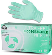 100pk Ultra Feel Pastel Green Biodegradable Nitrile Powder Free Gloves