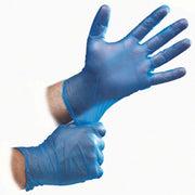 Bastion Vinyl Blue Lightly Powdered Gloves Latex Free Non Sterile Box of 100