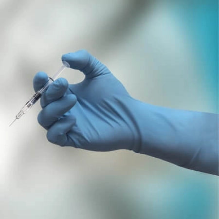 Carton of 1000 Progenics Blue Nitrile Gloves Micro Textured Long/Extended Cuff Powder Free