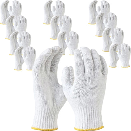 Carton of 240 Maxisafe Bleached Poly Cotton Glove Liner Lightweight Men