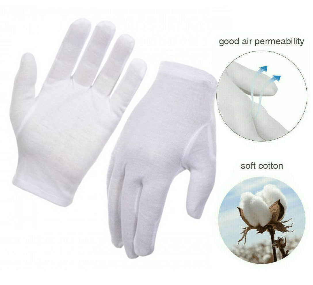 20 Pairs Cotton Interlock Hemmed Wrist Gloves - Men