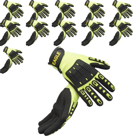 Carton of 60 Eagle Industrial Cut 5 Level Impact Gloves Cut and Puncture Resistant Size 10 - XLarge
