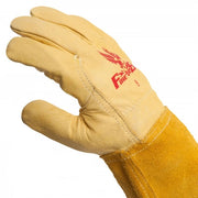 FIREBIRD Cow Grain Extended Leather Cuff Riggers Work Gloves (Medium)