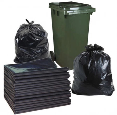 Carton of 250 54L Black Bin Liners - Able 18 micron (Medium Strength)