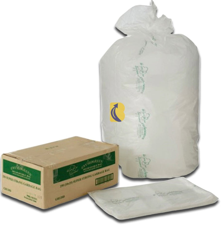 Carton of 250 120L MaxValu Envirogreen Degradable Tidy and Garbage Bag