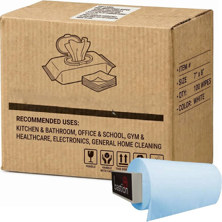 Carton of 6 Packs Bastion HandiWipe Blue Rolls 45m 90 Sheets 30x50c