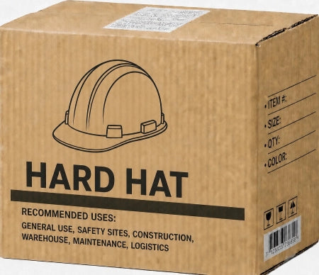 Carton of 10 Packs Maxisafe White Broadbrim Hard Hat with Plastic Miners Bracket
