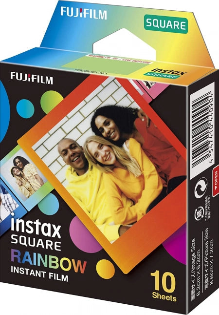Pack of 10 Fujifilm instax SQUARE Rainbow Film - Compatible with Fujifilm Instax SQUARE Cameras