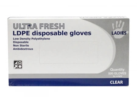 Box of 500 Food Handling LDPE Gloves Food Hygiene Protection - Ladies
