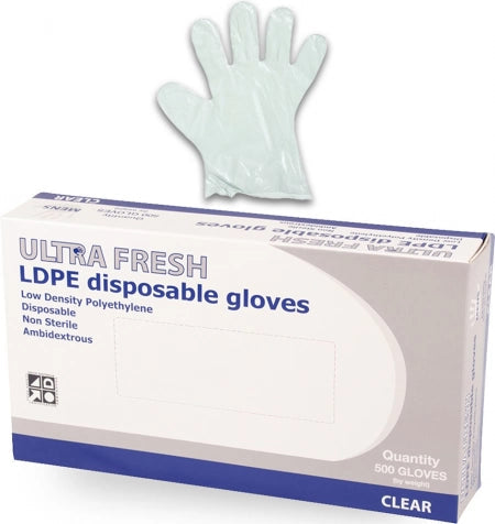 Box of 500 Food Handling LDPE Gloves Food Hygiene Protection - Ladies