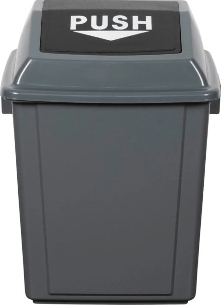 25L Cleanlink Rubbish Bin with Bullet Lid - Grey - 34L x 28W x 44H (cm)