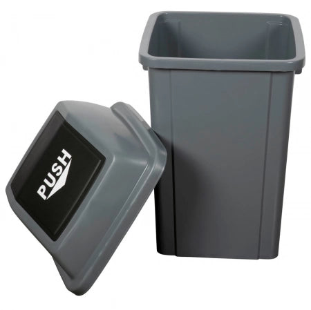 25L Cleanlink Rubbish Bin with Bullet Lid - Grey - 34L x 28W x 44H (cm)