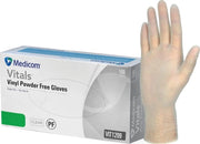 100pcs Medicom Vitals Vinyl Gloves, 4.5g, Powder Free