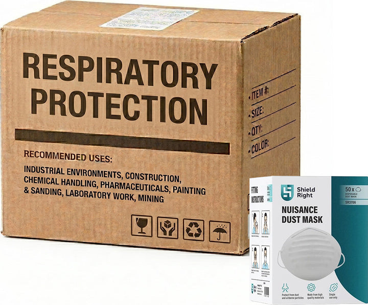 Carton of 20 Boxes Shield Right Disposable Nuisance Dust Mask