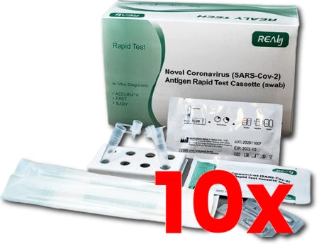 10 X 25/Pack Realy Tech Covid-19 Rapid Antigen Test Kit Nasal - Very High Sensitivity Exp. 12/2023