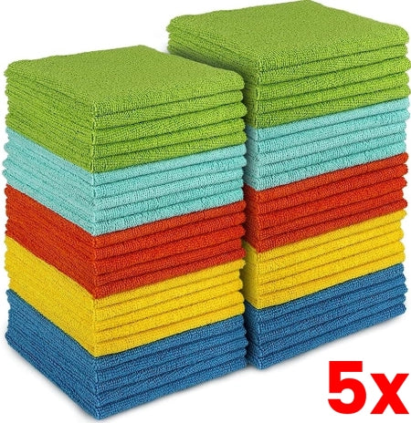 5 X 1 Pack 1kg Microfibre Rags Assorted Sizes Colours Average Pack of 20pcs