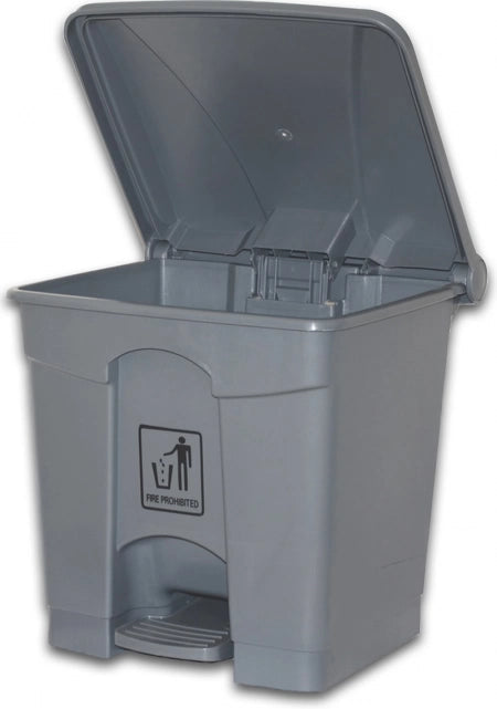 45L Cleanlink Rubbish Bin with Pedal Lid - Grey - 42L x 40W x 60H (cm)
