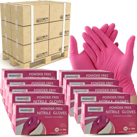 1 Pallet Mastermed Pink Nitrile Gloves 3.5g / Powder Free Latex free / 840 Boxes of 100pcs