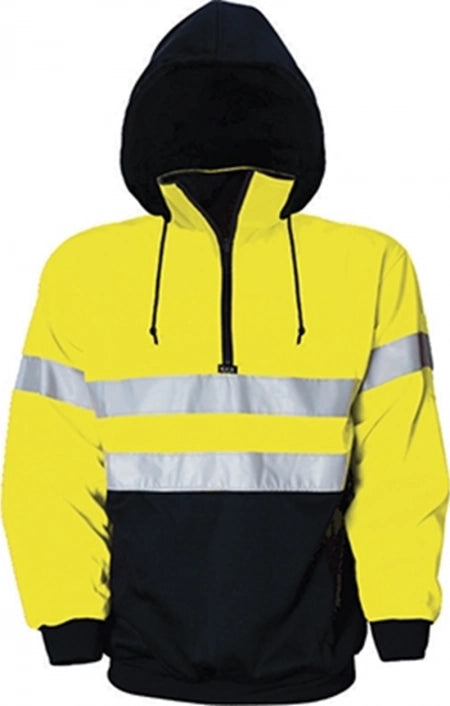 XAX RETRO-FLEECE-VIZ Taped Hoodie (removable) Windcheater - Yellow/Navy