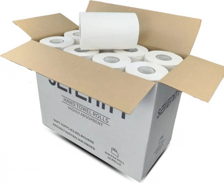 Carton of 16 Serenity High Quality Hand Towels 80m Rolls Highly Absorbent