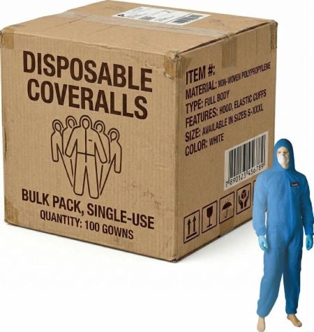 Carton of 50 Blue SMS Coverall Type 5/6