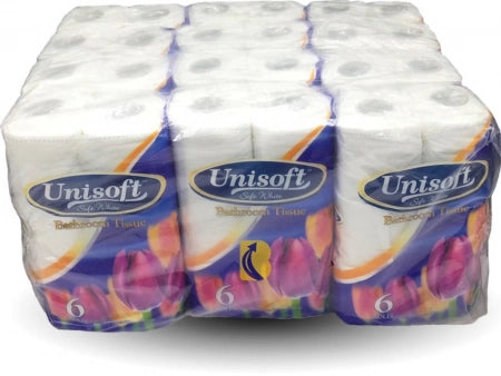 Carton of 72 Finesse Unisoft 2-Ply Bathroom Toilet Paper - 180 sheets/Roll - 6/Pack (Standard Option)