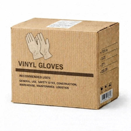 Carton of 1000 pcs Bastion Clear Vinyl Gloves Lightly Powdered